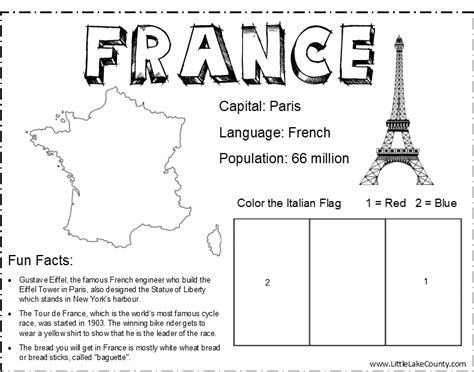 In this pack, there are two coloring pages. Global Dining Challenge for Kids: France