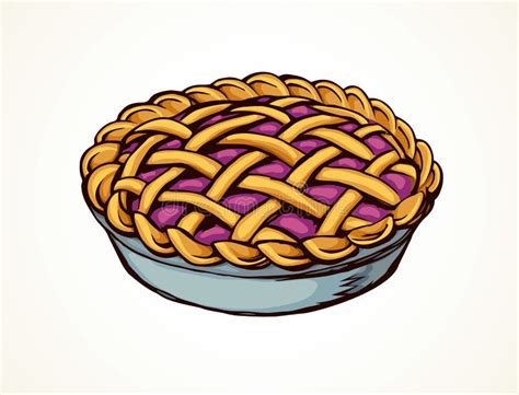 Pie Vector Drawing Stock Vector Illustration Of Fruitcake 121848056
