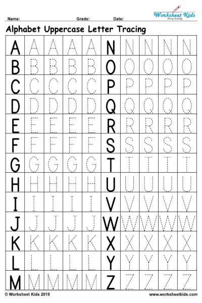 Letter tracing worksheets