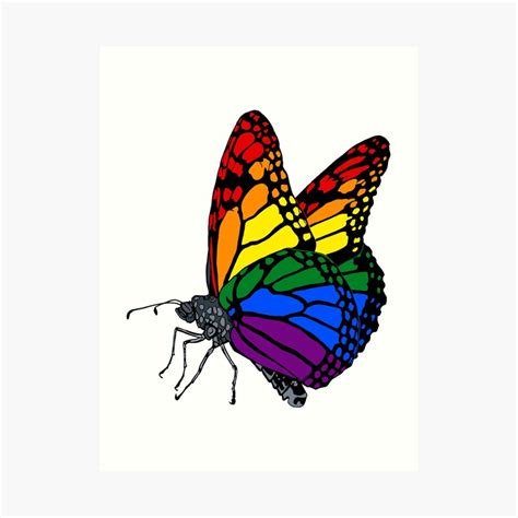 Rainbow Butterfly Art Print By Artfulscientist Redbubble