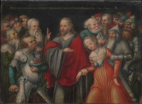 Lucas Cranach The Younger And Workshop Christ And The Adulteress