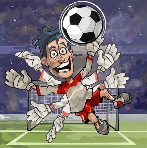 Funny Cartoon Soccer Player