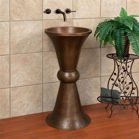 Hammered Copper Pedestal Sink With Lip Pedestal Sink Modern Pedestal