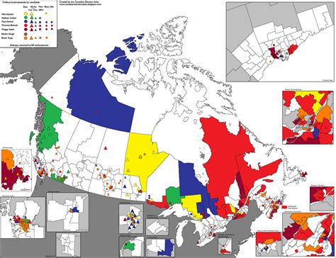 Canadian Election Atlas Ndp Leadership Endorsement Map Final Edition