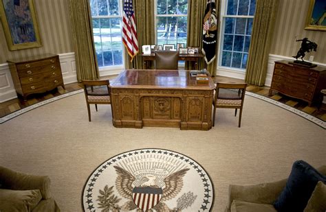 The most ornate of the oval office desks has an equally rich history. White House Photos - Interior and Exterior