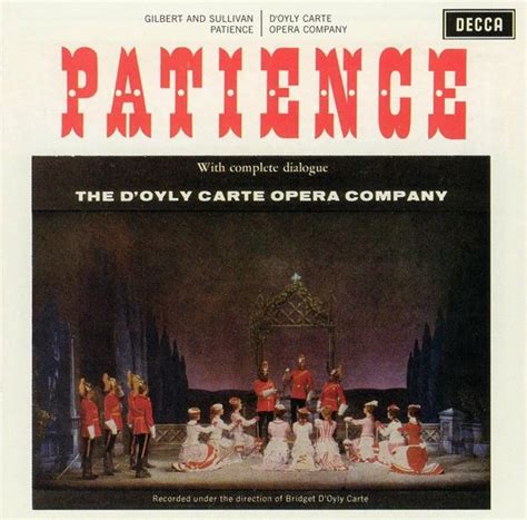 Gilbert And Sullivan Patience 1961 Recording Doyly Carte Opera Company Cd Album