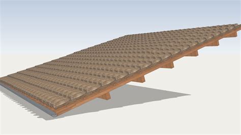 Flat Roof Wood And Tiles 3d Warehouse