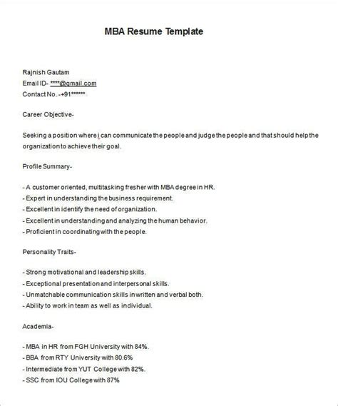 Mba resume sample in pdf. 15+ MBA Resume Templates - DOC, PDF | Free & Premium Templates