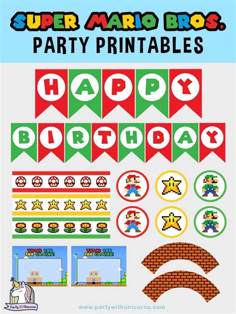 Printable Super Mario Birthday Party Printable World Holiday