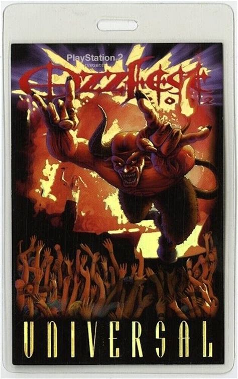 Ozzfest Laminated Backstage Pass Ozzy Osbourne System Of A Down Rob Zombie Opens In A New
