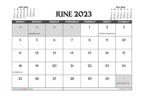 June 2023 Calendar Free Printable Calendar Printable Attnedance
