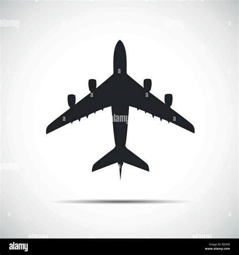 Passenger Airplane Silhouette Icon Vector Illustration Eps10 Stock