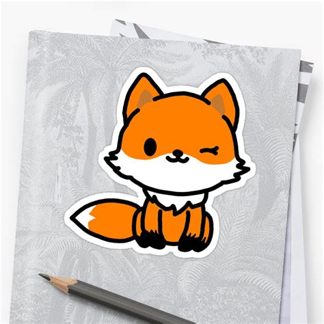 Cute Fox Cartoon Sticker By Soomz Redbubble