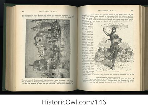 Antique Illustrated Book The Story Of Man A History Of The