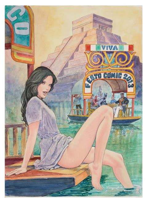 Original Painting By Milo Manara Produced For The 2013 Mexico