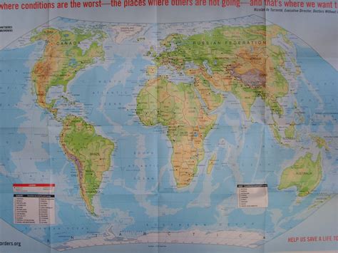 World Map Without Borders Tourist Map Of English