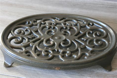 Vintage French Trivet Cast Iron Trivet Holiday Dining Table