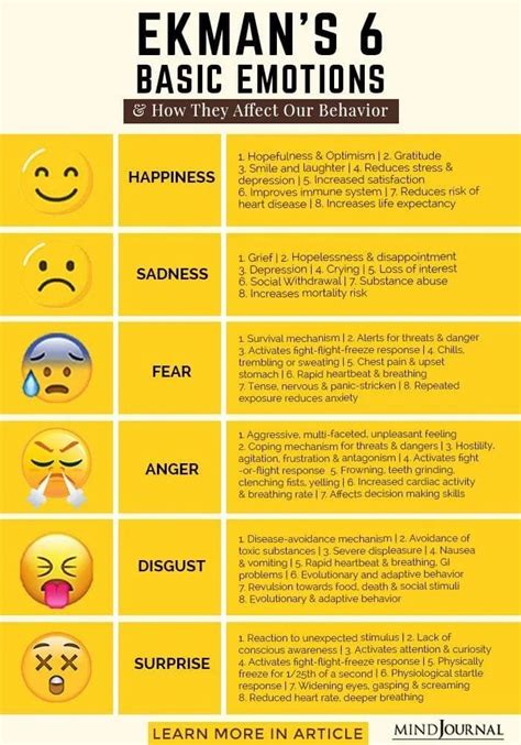 Ekmans 6 Basic Emotions And How They Affect Our Behavior In 2020