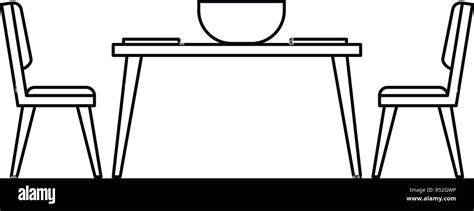 Kitchen Table And Chair Icon Outline Illustration Of Kitchen Table And