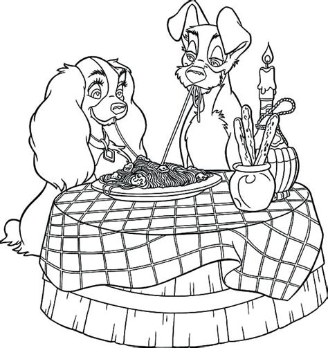 Lady And The Tramp Coloring Pages At