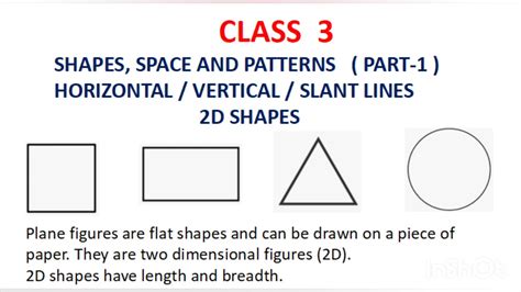 Horizontal Vertical And Slant Lines And 2d Shapes Vocabulary For