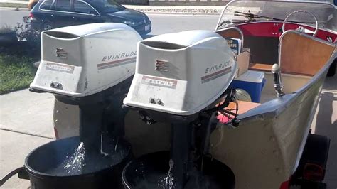 1969 18902d Evinrude 18hp Fastwin Twin Engine After Service Youtube