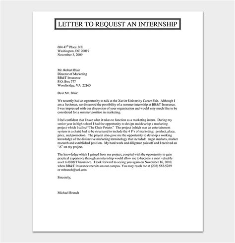 Given below is a sample offer internship letter, which can give an idea on how to write the content: Internship Request Letter: How to Write (with Format ...