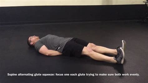 Supine Alternating Glute Squeeze Youtube