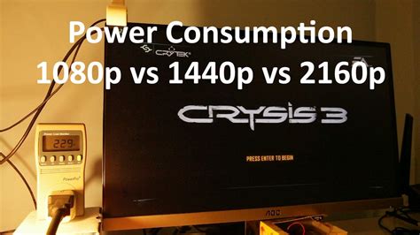1080p Vs 1440p Vs 2160p Power Consumption Pc Crysis3 Youtube