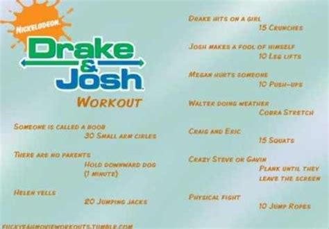 Drake And Josh Workout Drake And Josh Movie Workouts Tv Show Workouts