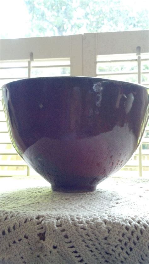 Vintage Serving Salad Bowl Fired Pottery By Pattiespassion 4999