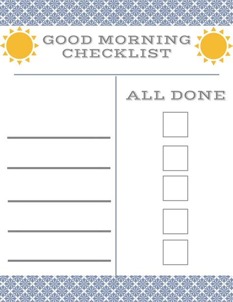 Kids Morning Routine Chart For Preschool And Elementary