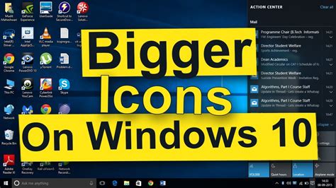 How To Make The Icon Bigger In Windows 10 Youtube