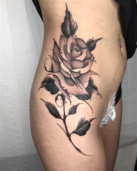 Be bold and strong with this dark rose tattoo design. Black and Grey Rose - Cloak and Dagger Tattoo Parlour London