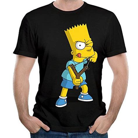 Mens The Simpsons Bart Simpson Design Short Sleeved T Shirts T Shirt