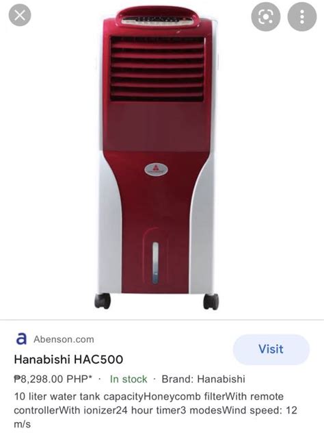 Hanabishi Aircooler Tv Home Appliances Air Conditioning And Heating