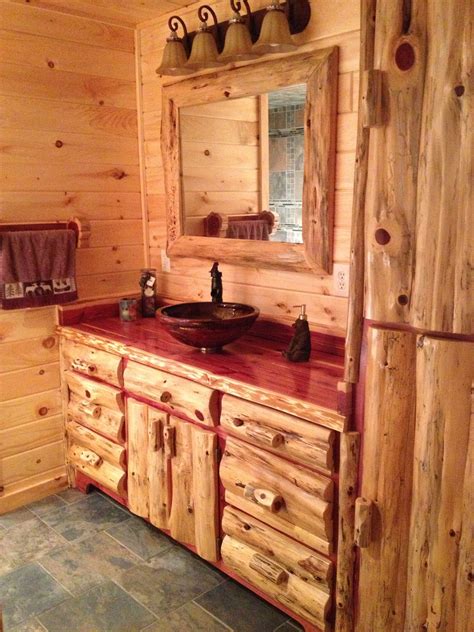 Cabin Bathroom Rustic Amish Made Cabin Furniture Log Home