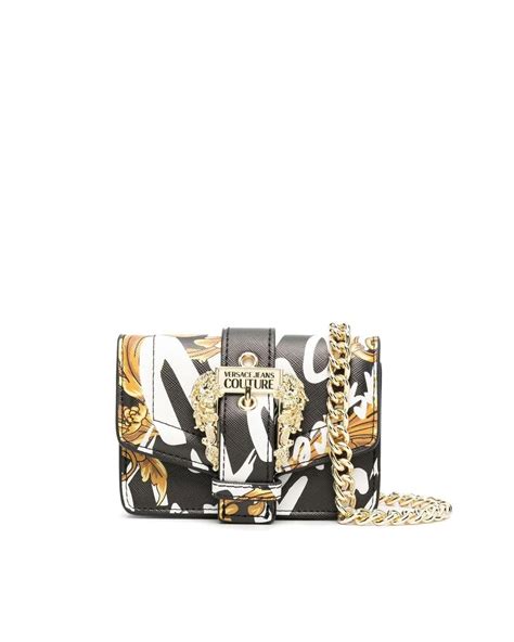 versace jeans couture range f couture 01 sketch 20 couture printed clutch bag in white lyst