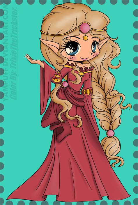 Elf Princess Lineart Colored By Trixiethetrickster On Deviantart
