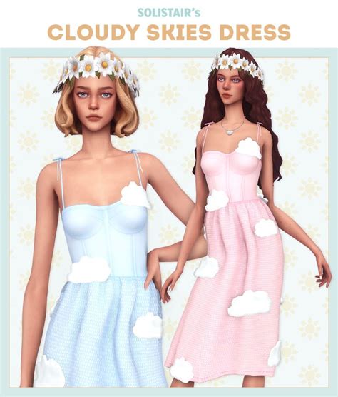 Cloudy Skies Dress Solistair Sims Sims 4 Sims 4 Dresses