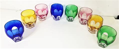 Sold Price Czech Rudolf Eschler Moser Set Of 6 Crystal Glasses Multicolored September 4 0118