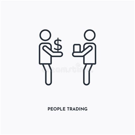 People Trading Icon In Filled Thin Line Outline And Stroke Style