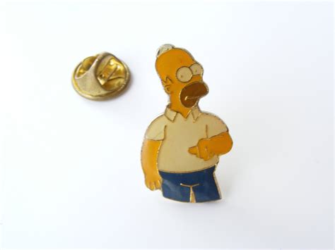 Simpsons Pin Homer Simpson Pinback Pin Vintage Retro Cartoon Etsy