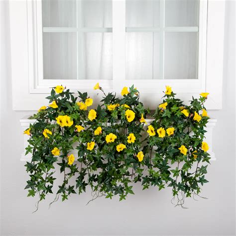 These stunning window boxes from shannon morscheck from living with lady's photo contain faux flowers, which make maintenance so much easier—no green thumb required. Artificial Morning Glory Flowers for Window Boxes - Hooks ...