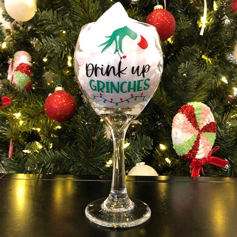Grinch Wine Glass Collection Merry Grinchmas Resting Etsy