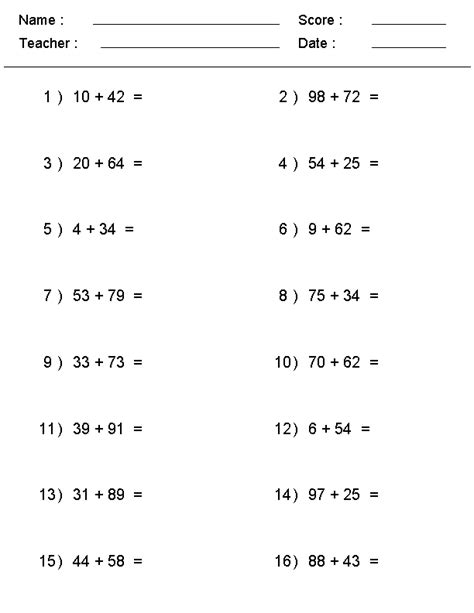 Single Digit Horizontal Division By 2s Worksheet For 4th Horizontal