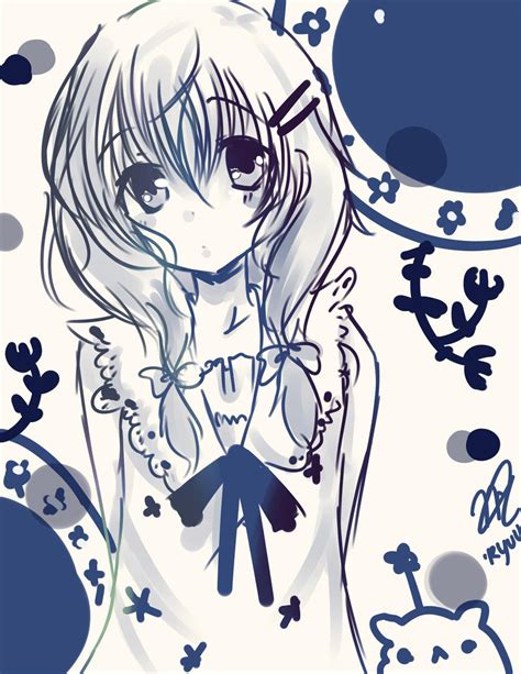 Blue Girl Sketch By Kichikutie23 On Deviantart