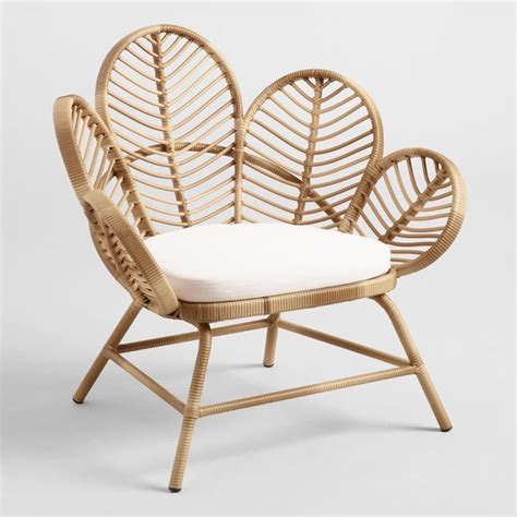 Riley Boho Rattan Petal Chair And Ottoman Outdoor Chair Set Outdoor