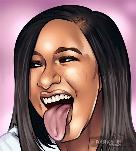 How To Draw Cardi B Step By Step Drawing Guide By Dawn Dragoart