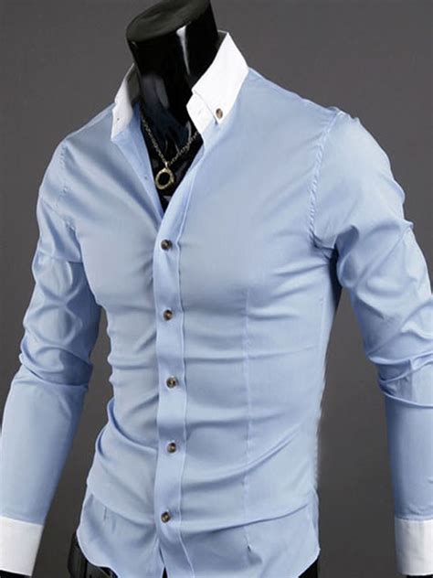 Browse the latest solid black shirts styles from jos. Men s Casual Slim Fit Dress Shirt Light Blue - Size XXL ...